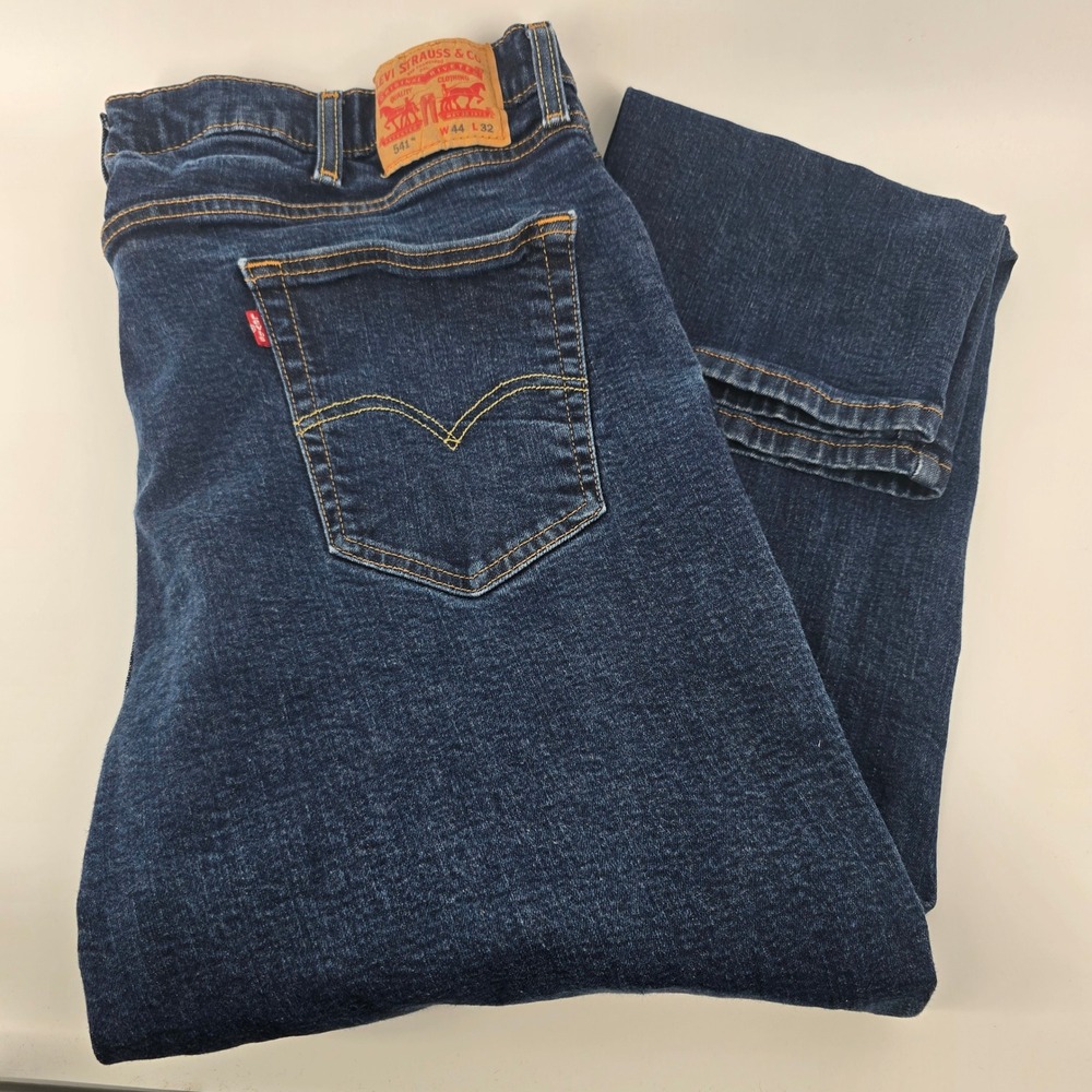 Levi's 541 Athletic Taper Jeans Mens 44x32 Dark Wash Blue Denim Pants